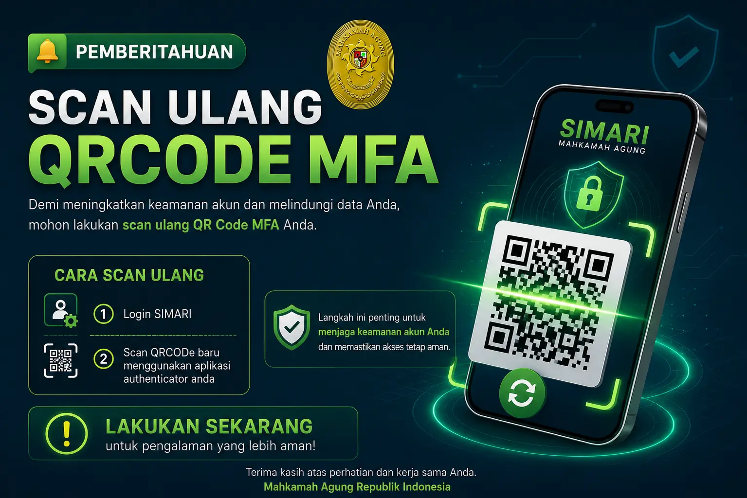 Pemberitahuan Update MFA